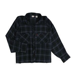 Levi's Womens Plus Size Plaid Raglan Button Up Shirt, NWT